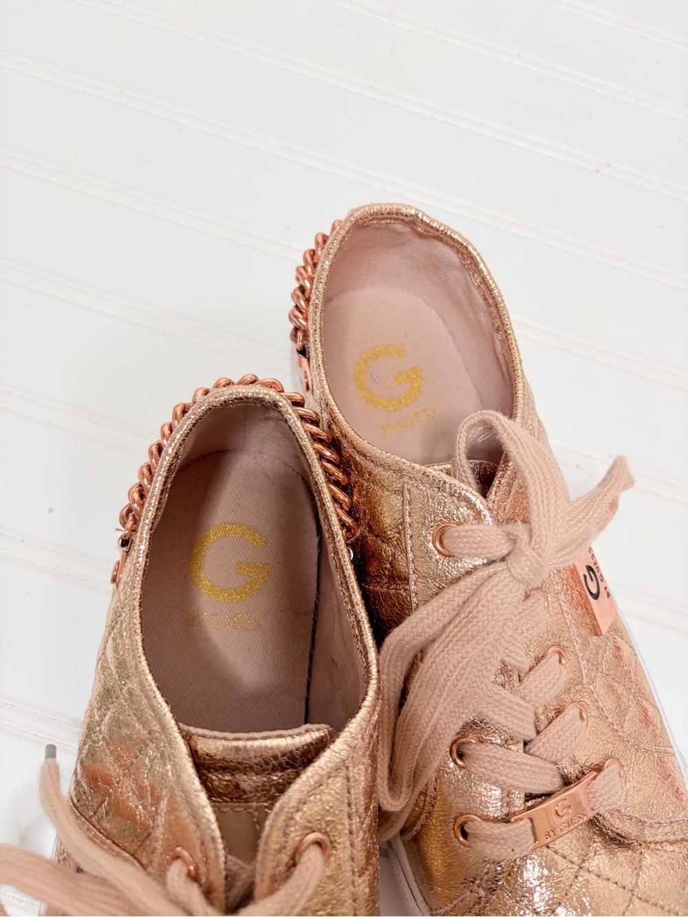 G by Guess Backerett Rose Gold Sneakers - Picture 4 of 12
